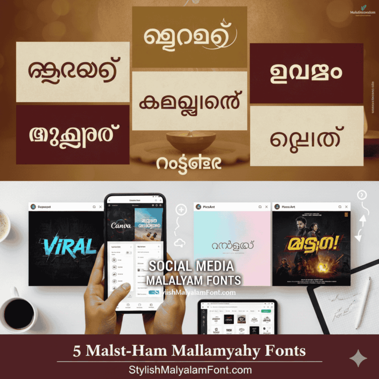 How to Use Stylish Malayalam Fonts in Canva and PicsArt